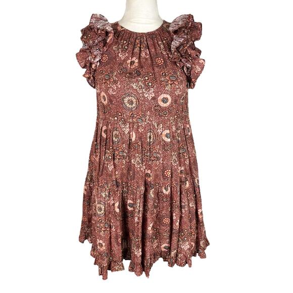 Ulla Johnson Adele Flutter Sleeve Mini Dress in Rosebud Flutter Size 00 - Picture 3 of 9